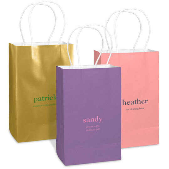 Design Your Own Big Name with Text Medium Twisted Handled Bags